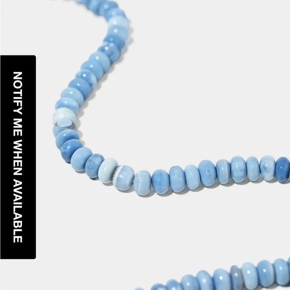 Allie & Bess Bay Hand Dyed Blue Opal beads 8mm to 10mm. 16” Beaded Necklace. New - Picture 7 of 11
